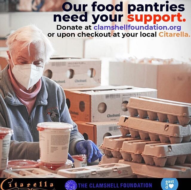 Our volunteer run food pantries need our continued support. Please donate today online at www.clamshellfoundation.org or upon checkout at @citarellagourmetmarket  thank you to all of the amazing volunteers ensuring no one goes hungry.