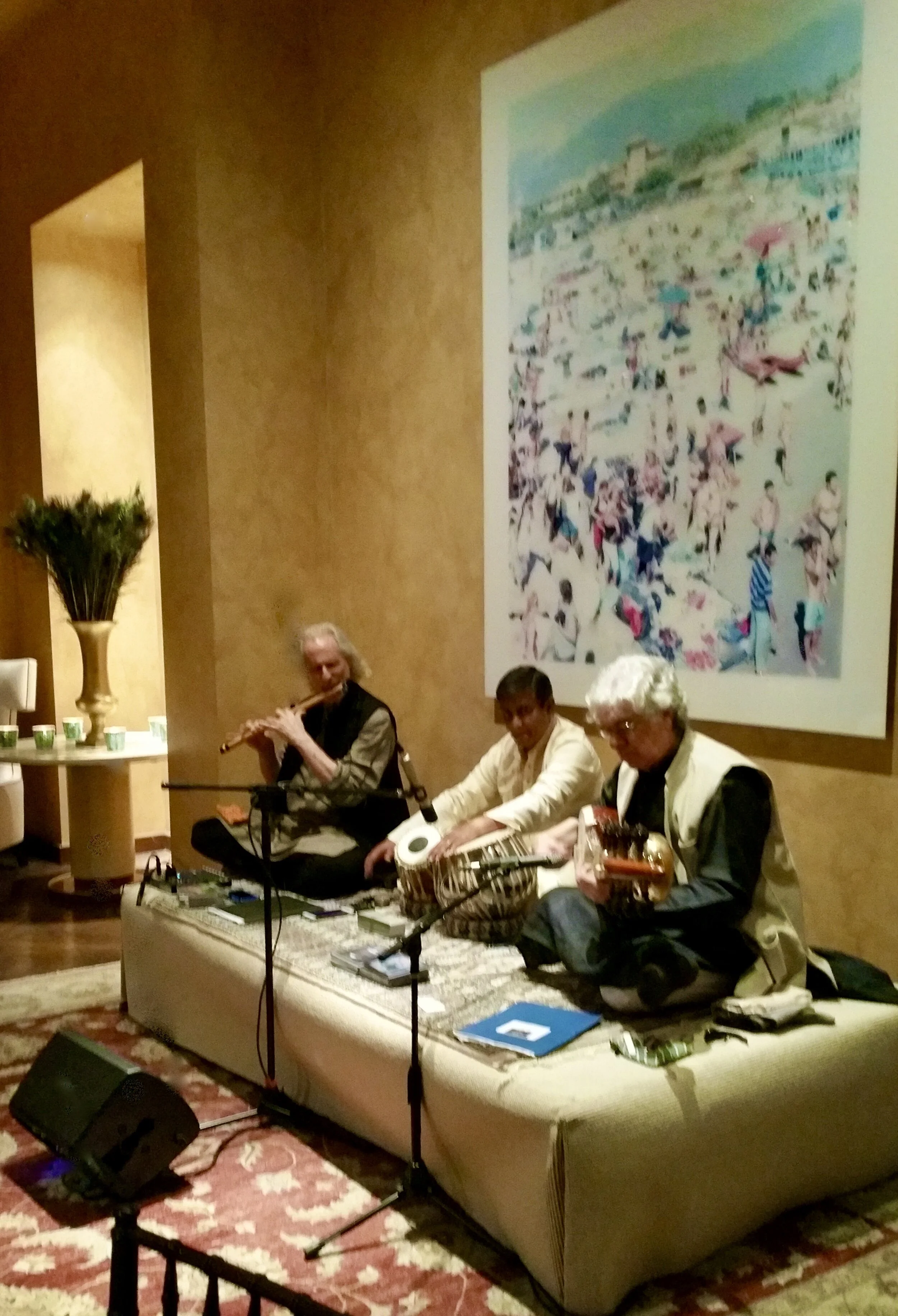 Sangam Music Trio performs for guests