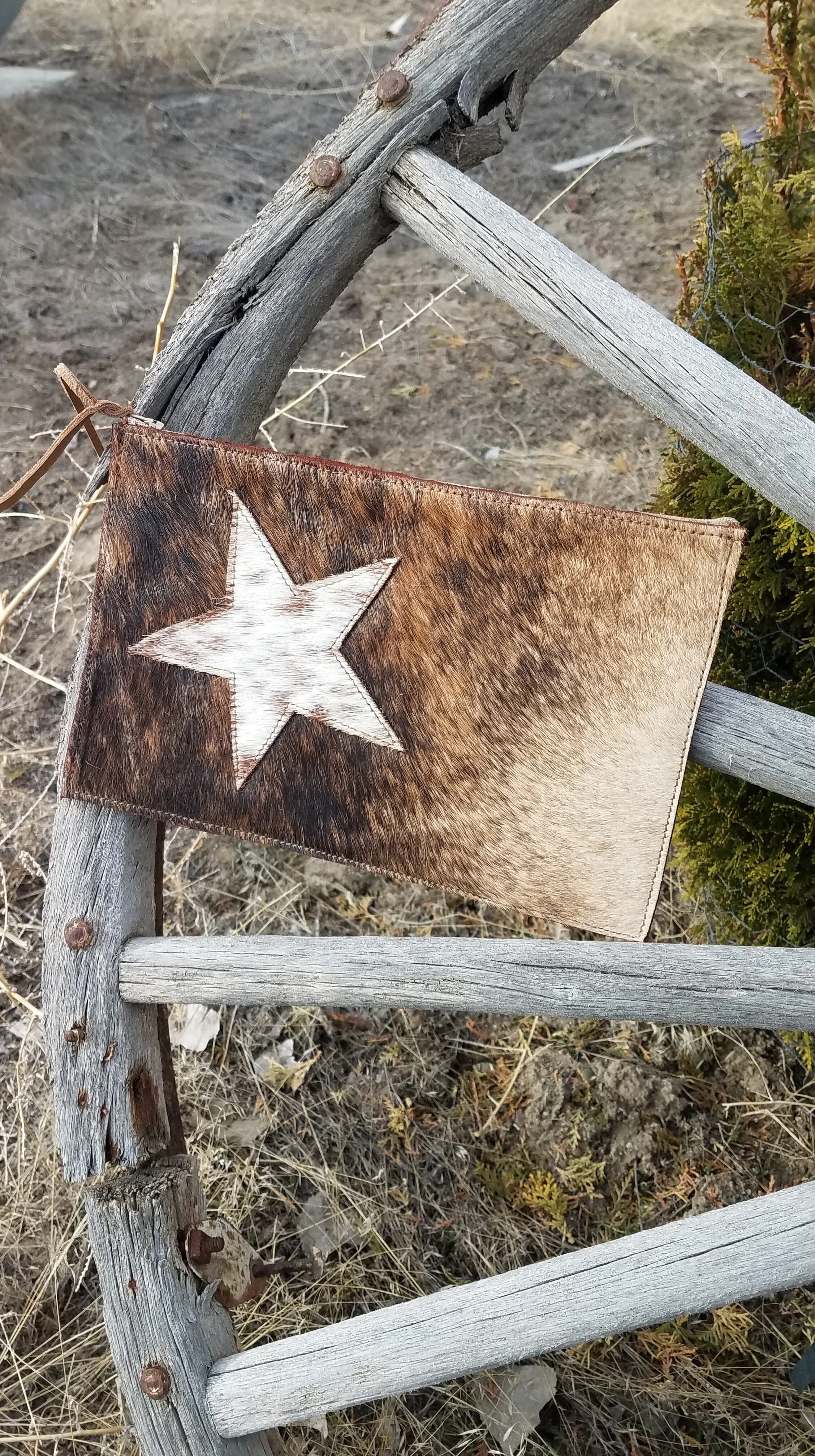 Cowhide Star Clutch