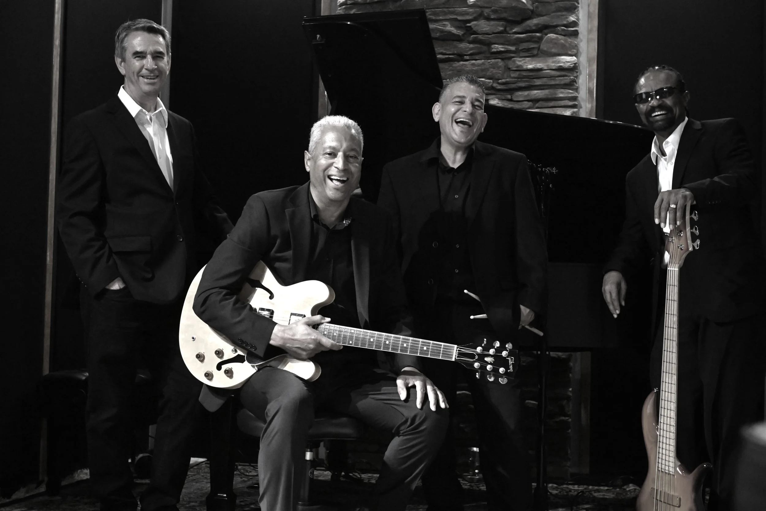 The band in a studio