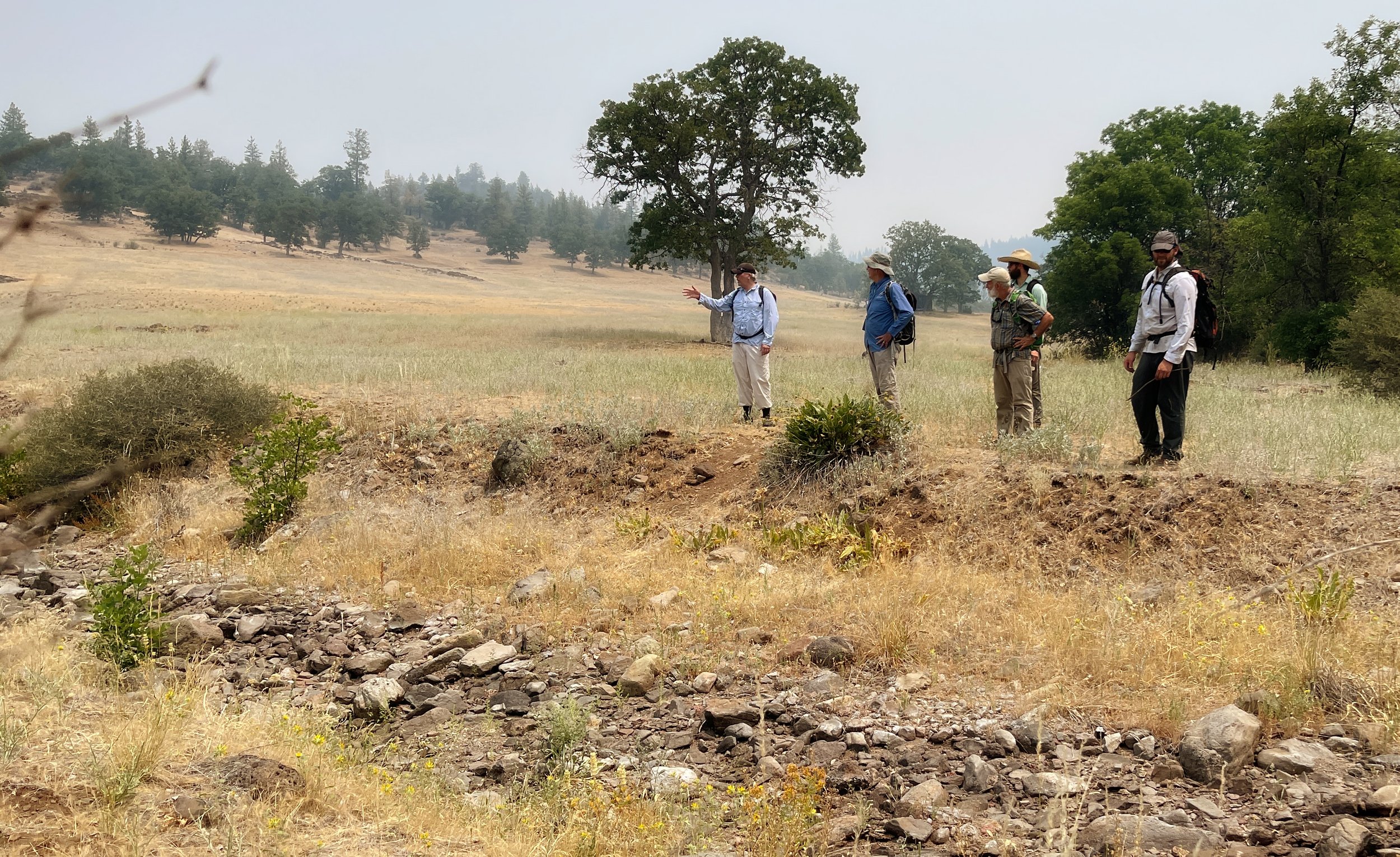 The exposed cobbles of an historic stream channel