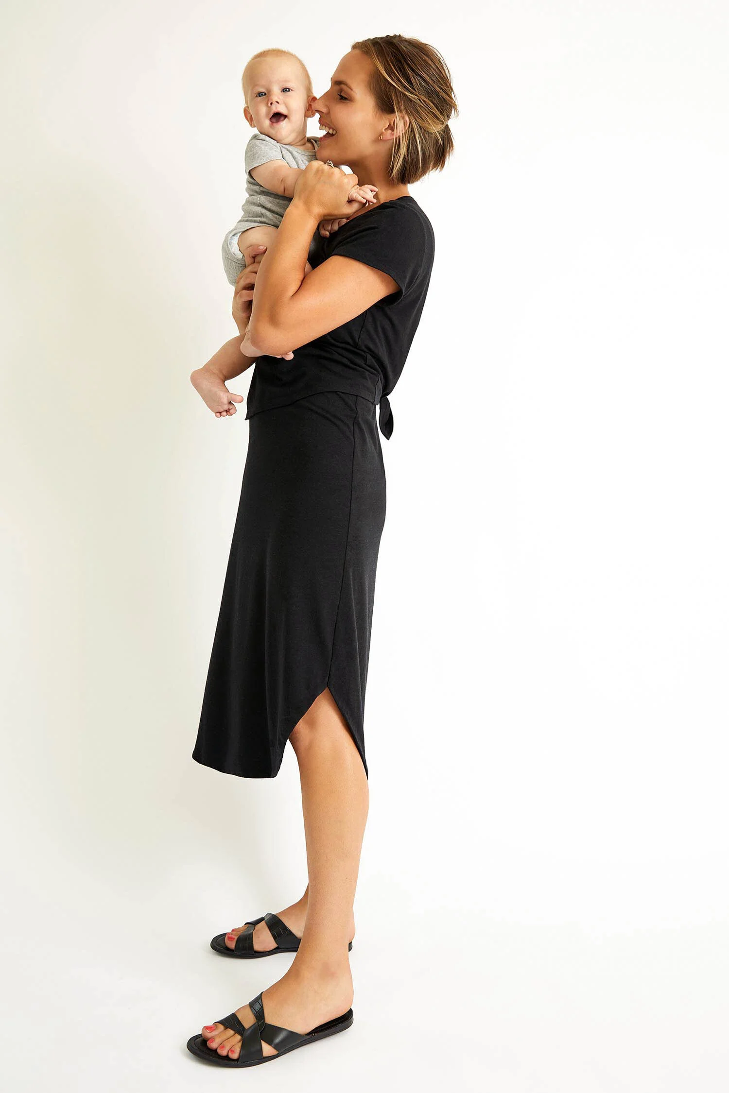 double layer nursing dress