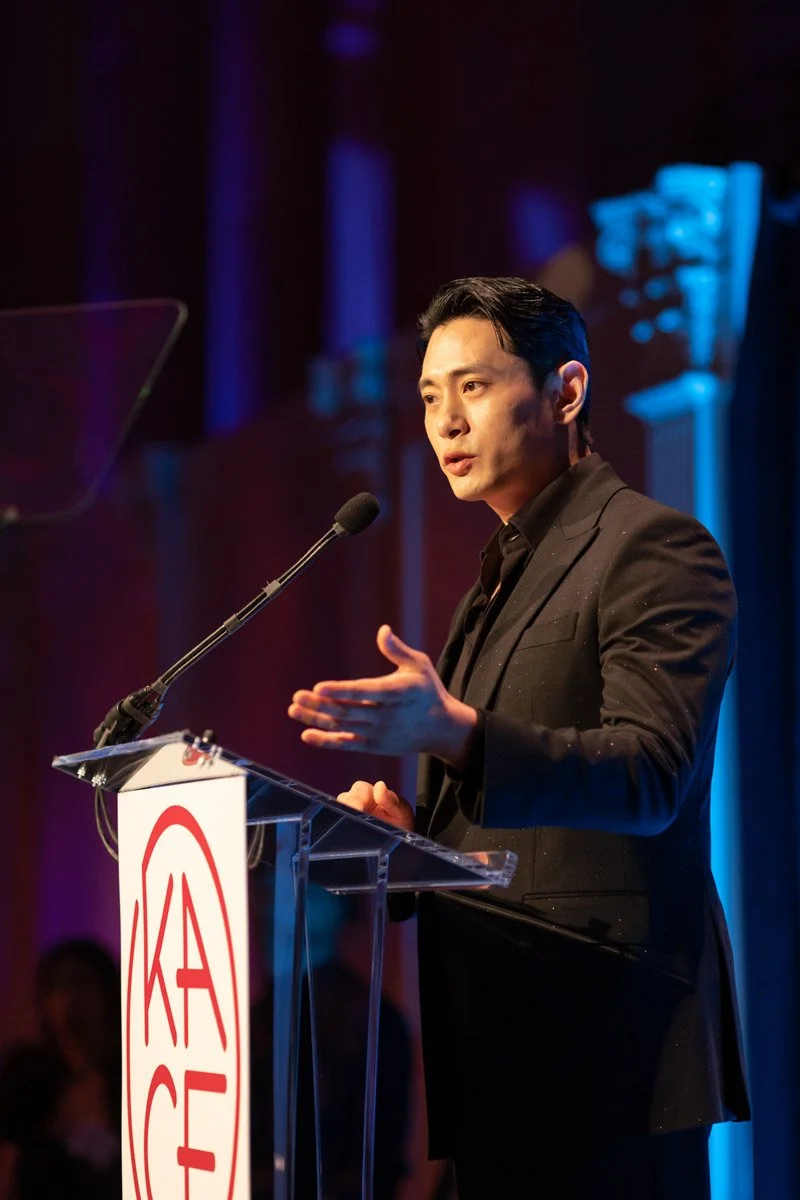 Actor Gong Yoo speaking at the KACF Gala at Cipriani Downtown Manhattan