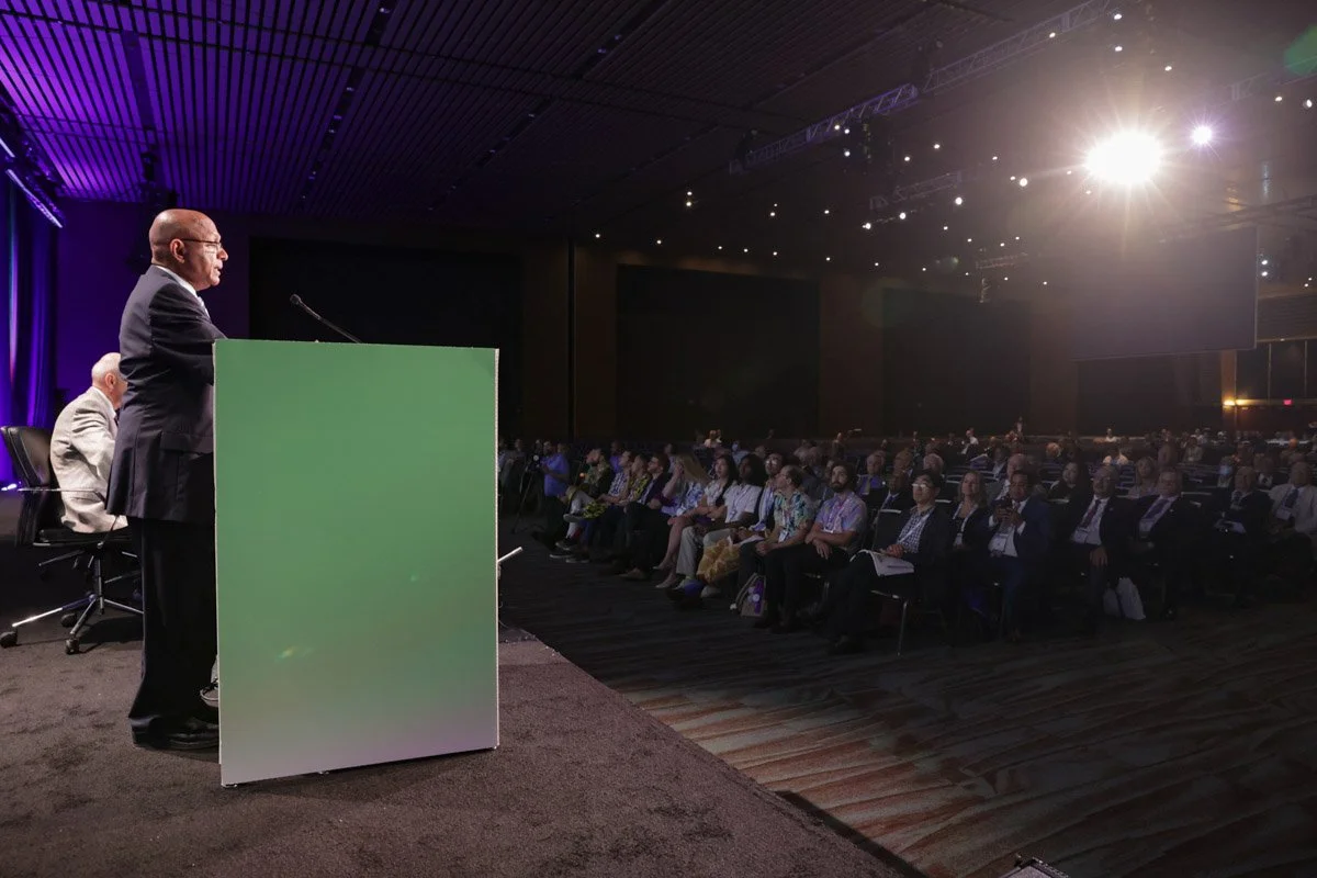 speaker presenting in a panel in the American Urological Association Meeting in the New Orleans Ernest N. Morial Convention Center 