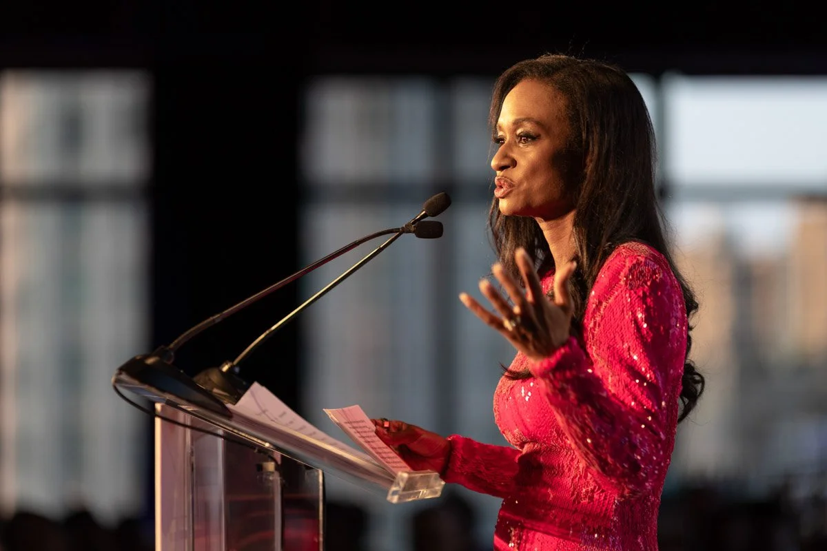 CUP Gala speaker speaking to guests at Mandarin Oriental in Manhattan