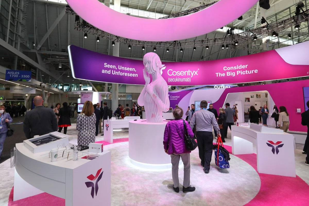 Busy medical exhibitors showcasing at the Boston Convention and Exhibition Center