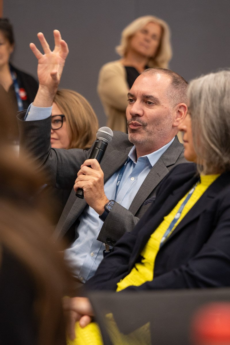 Audience engagement during a keynote presentation at ACI's Trade Compliance Tech conference in New York City.