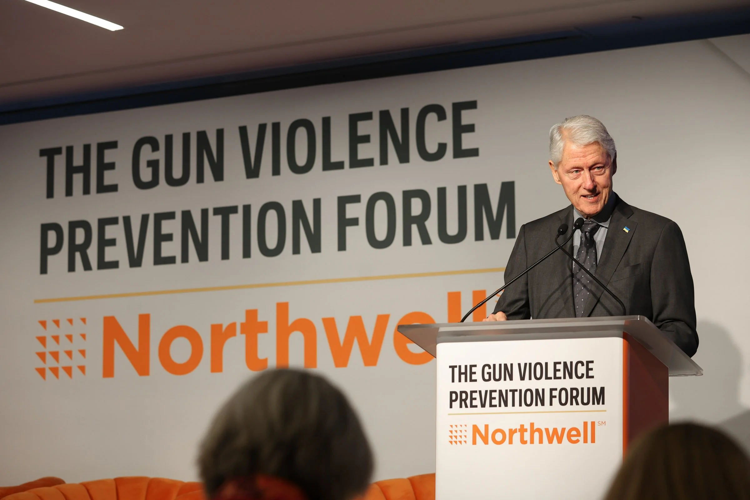 president speaking at a healthcare conference in new york city