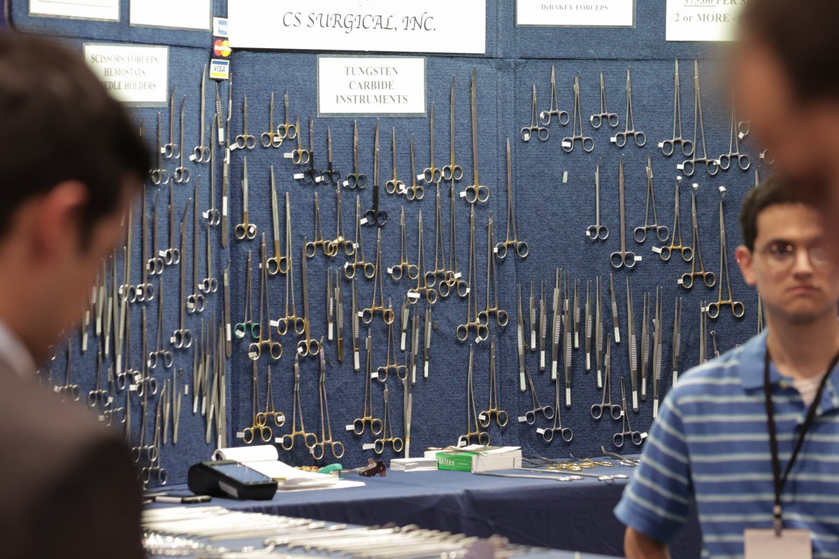 medical devices displayed at a exhibit booth at the American Urological Association Meeting in the New Orleans Ernest N. Morial Convention Center 