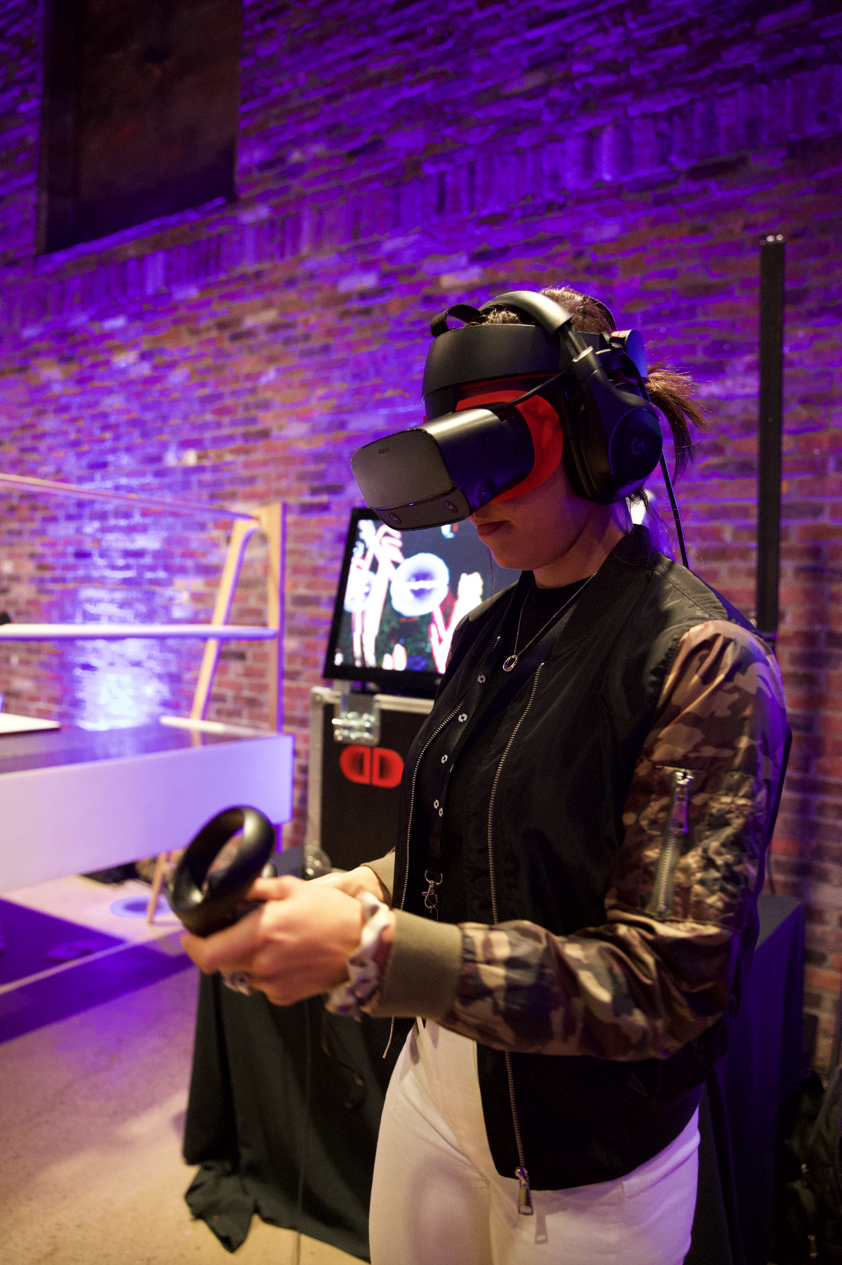 guests using device at bitkraft event in nyc