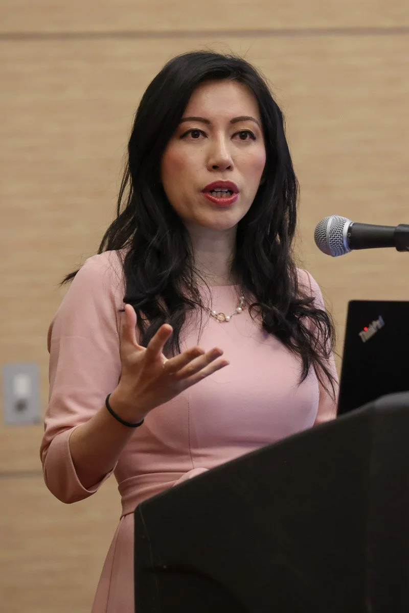 Keynote speaker presenting at a conference at the Boston Convention and Exhibition Center