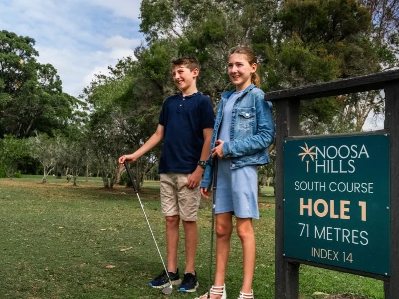 kids at noosa hill par 3 golf course