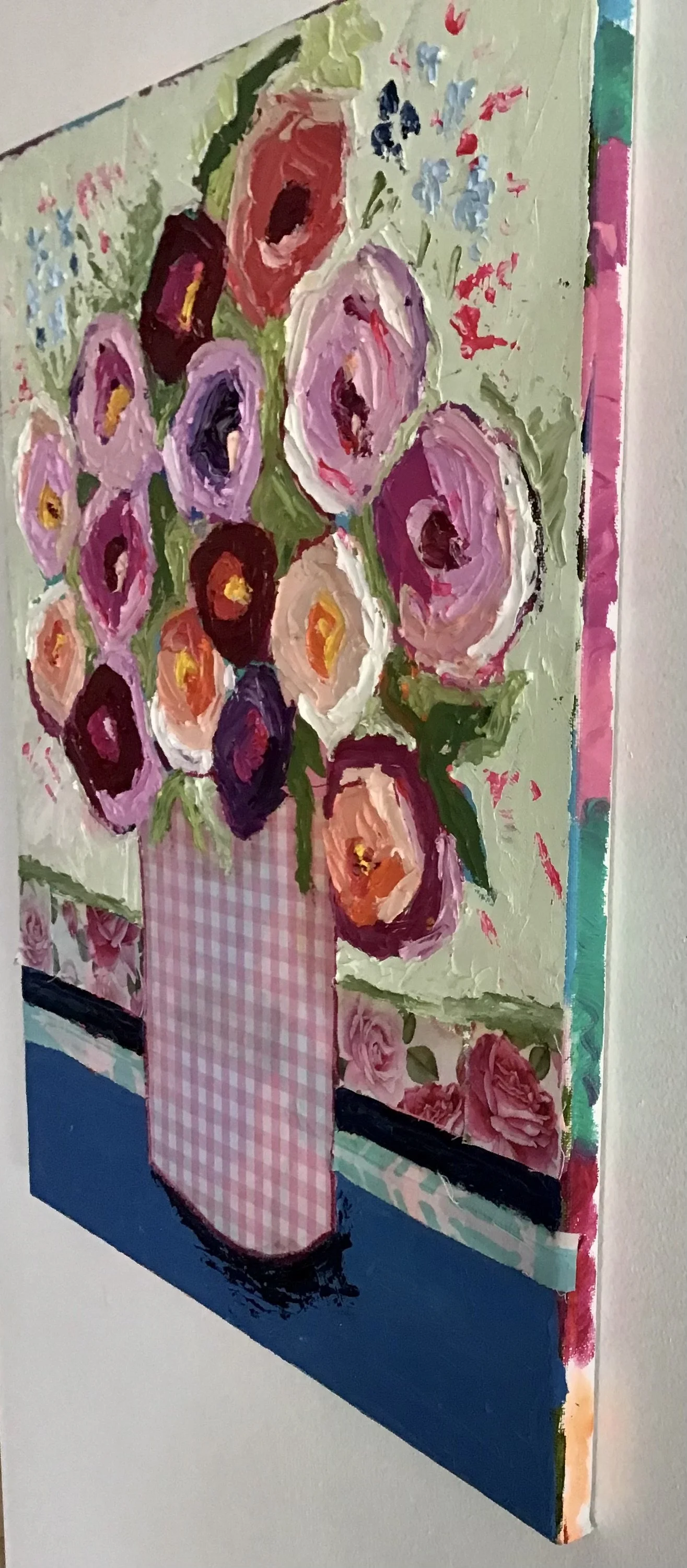 Side view of paintings
