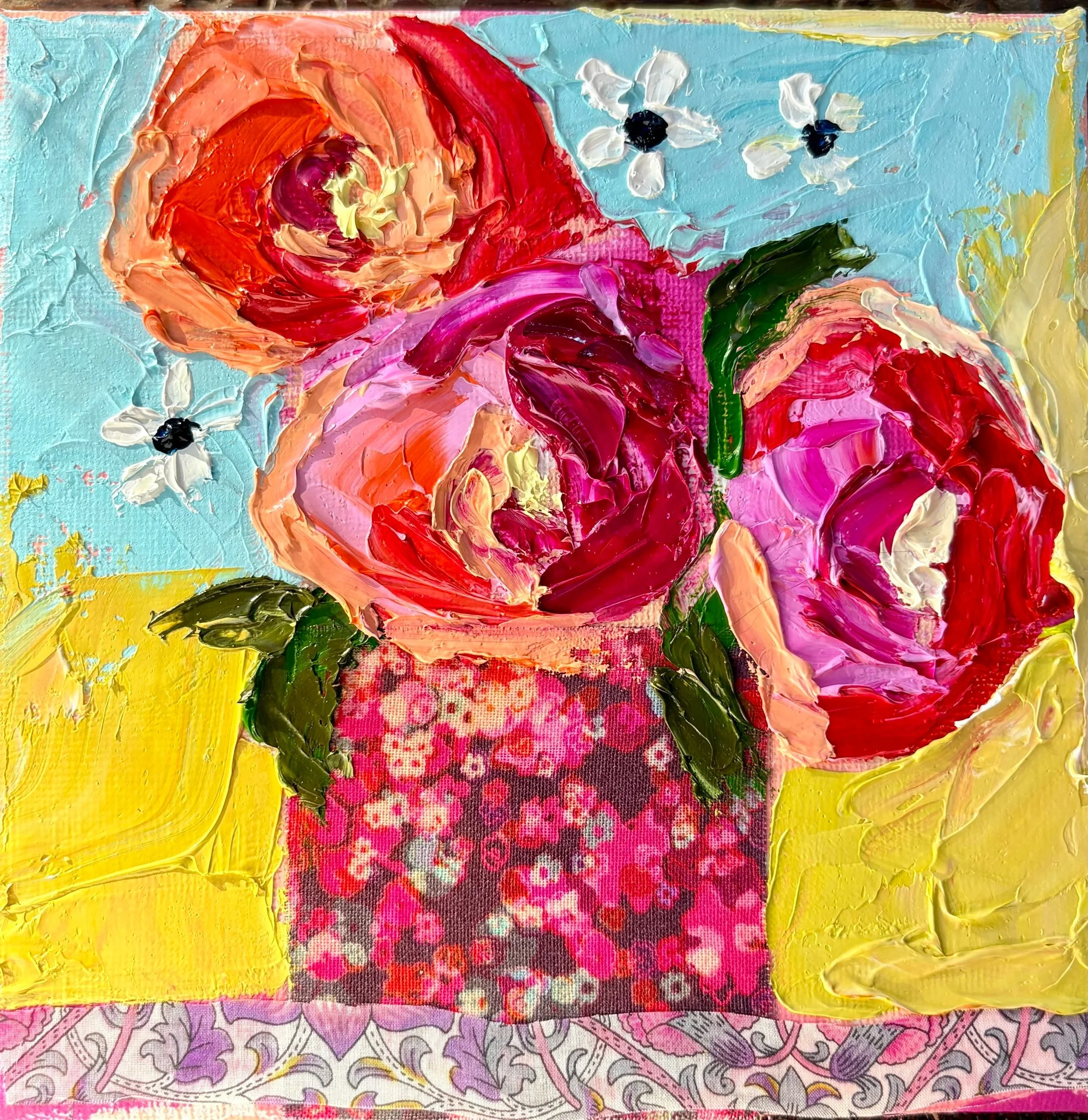 6" x 6" mini rose painting on canvas 
AU$80.00