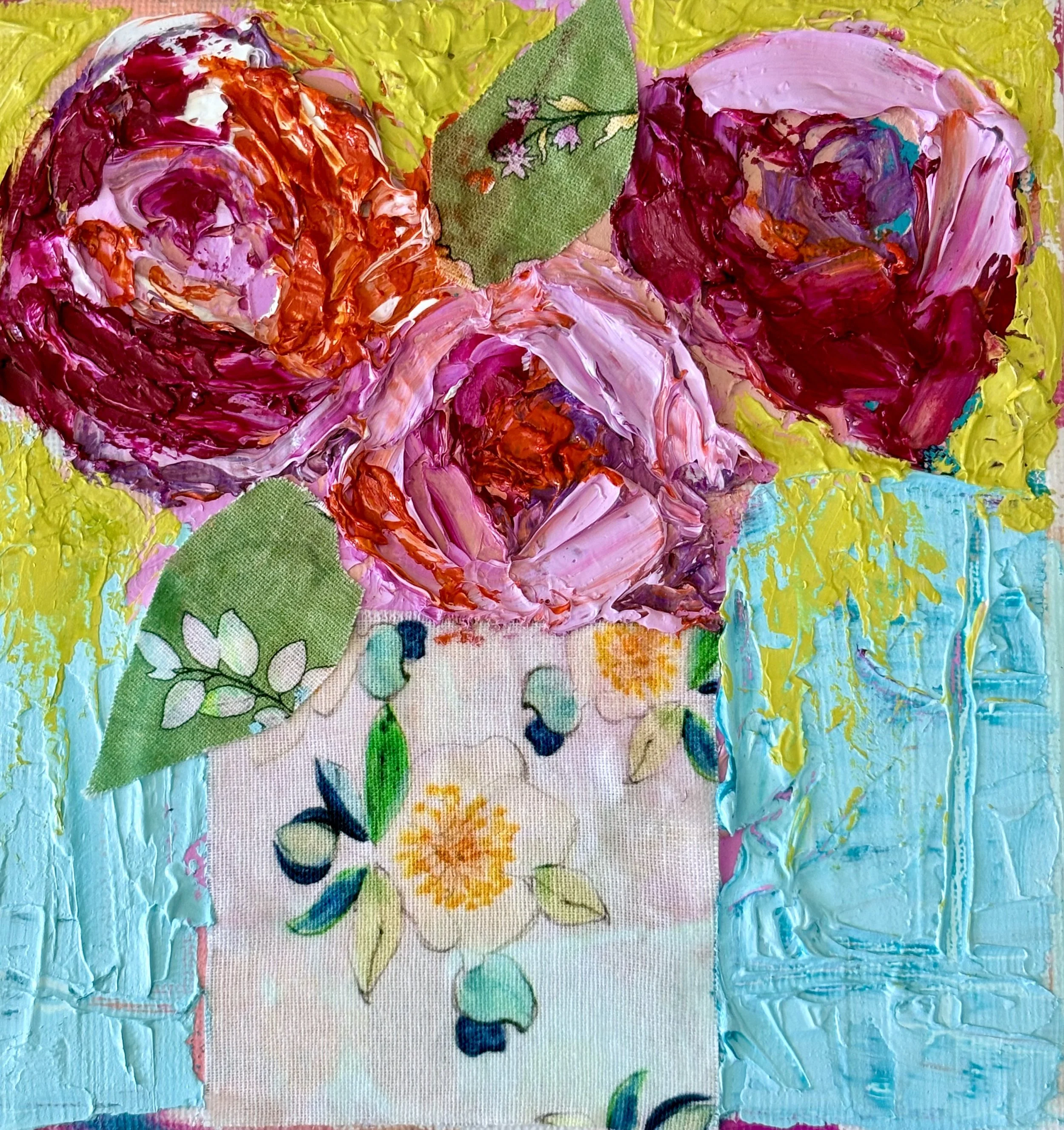 A series of 6" x 6" rose paintings in oil inspired by the roses in my garden.