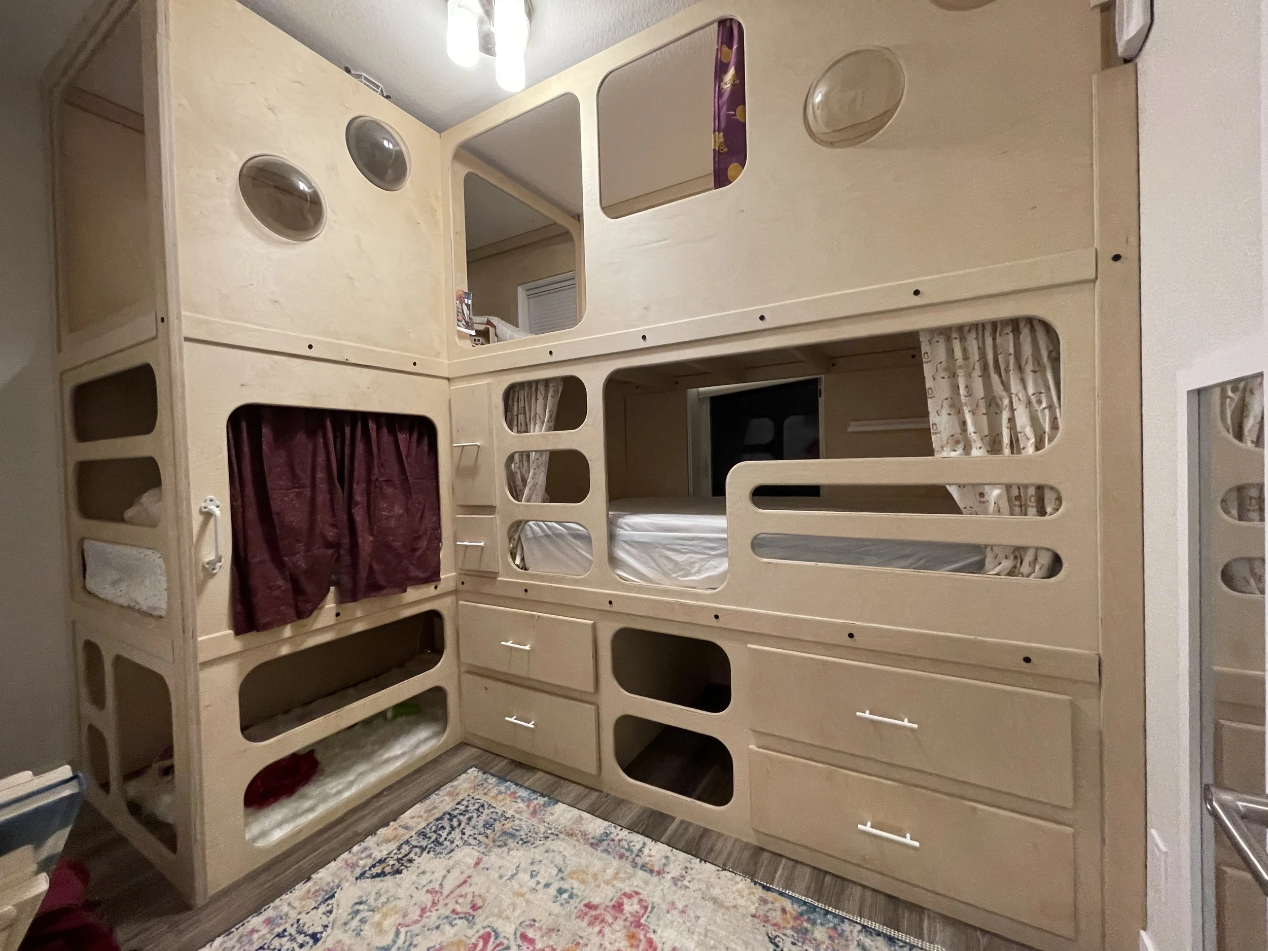 Custom Space Saving Bunks with Play and Storage