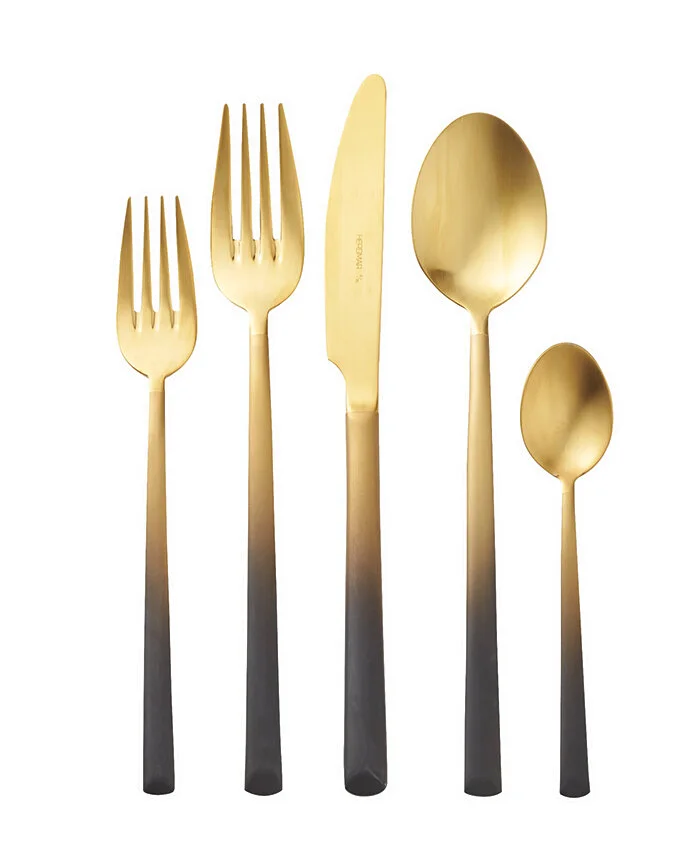 Just say no to fuddy-duddy&nbsp;flatware&nbsp;this season and yes to this five-piece Rig ombre stainless steel set ($69.95) made in Portugal.&nbsp;Available at&nbsp;CB2, University Village, 2660 NE 49th St.; 206.462.4400