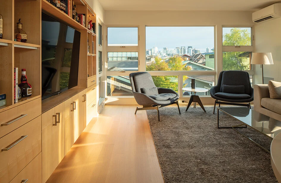 Image Credit: Alex CrookPersonal Space | The homeowners agreed that built-in cabinetry was essential in a relatively small space.