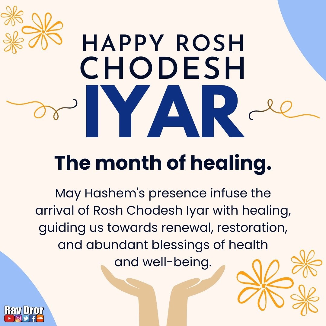 Happy Rosh Chodesh Iyar! May this be a month of blessings for us all🙏🏽

#ravdror #emunah #roshchodesh #jewishlife #newmonth