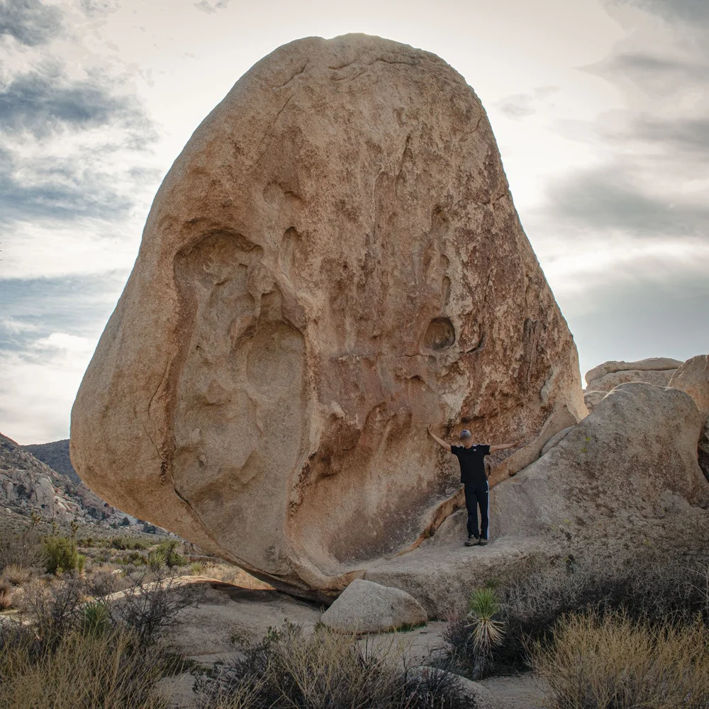 Huge boulder on Cap Rock Trail in Joshua Tree National Park