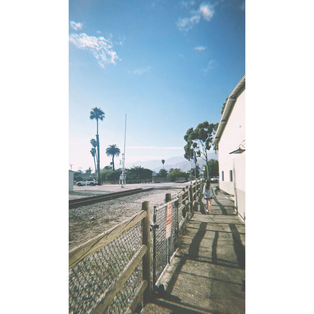 Sidewalk by rail roads in Carpinteria, California