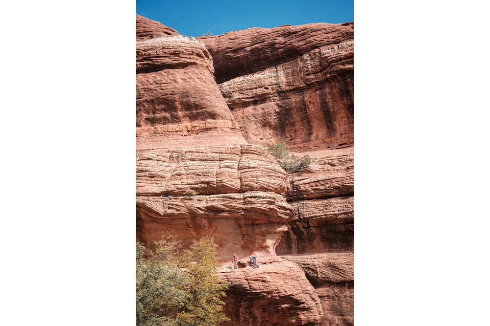 Subway Cave Trail layers on rock cliffs