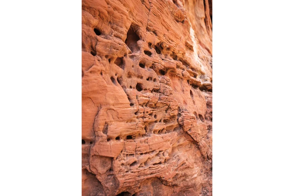 Subway Cave Trail many holes on rock surfaces