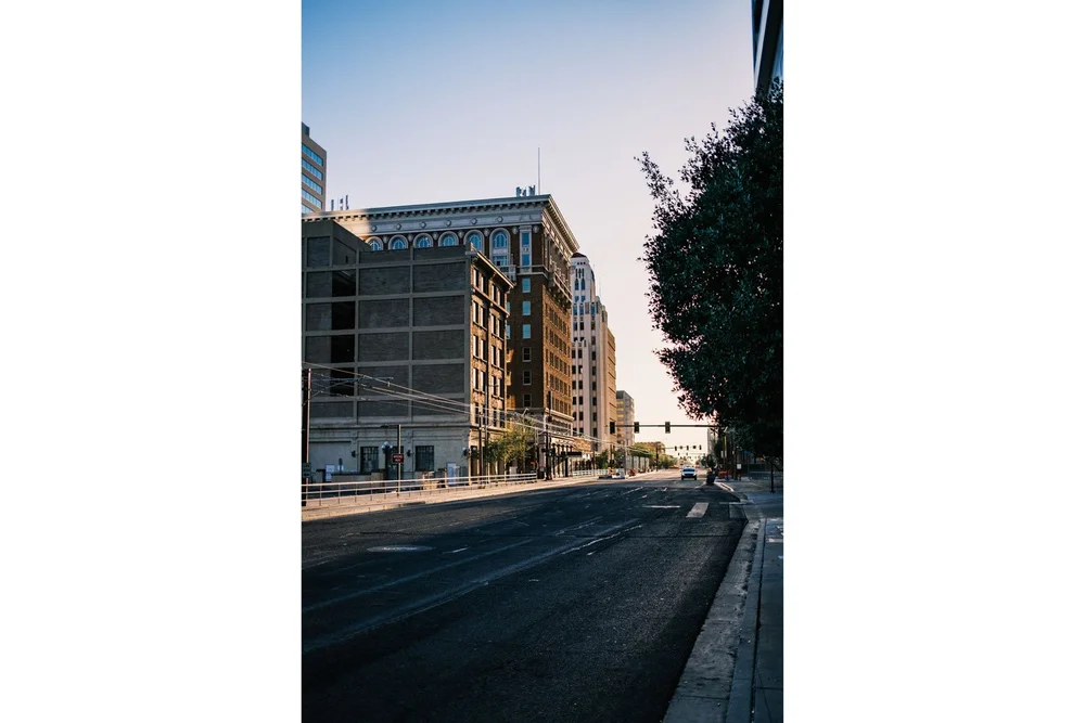 Phoenix downtown view at sunset
