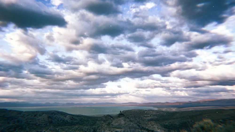 Mono Lake, California, cloudy lake lookout
