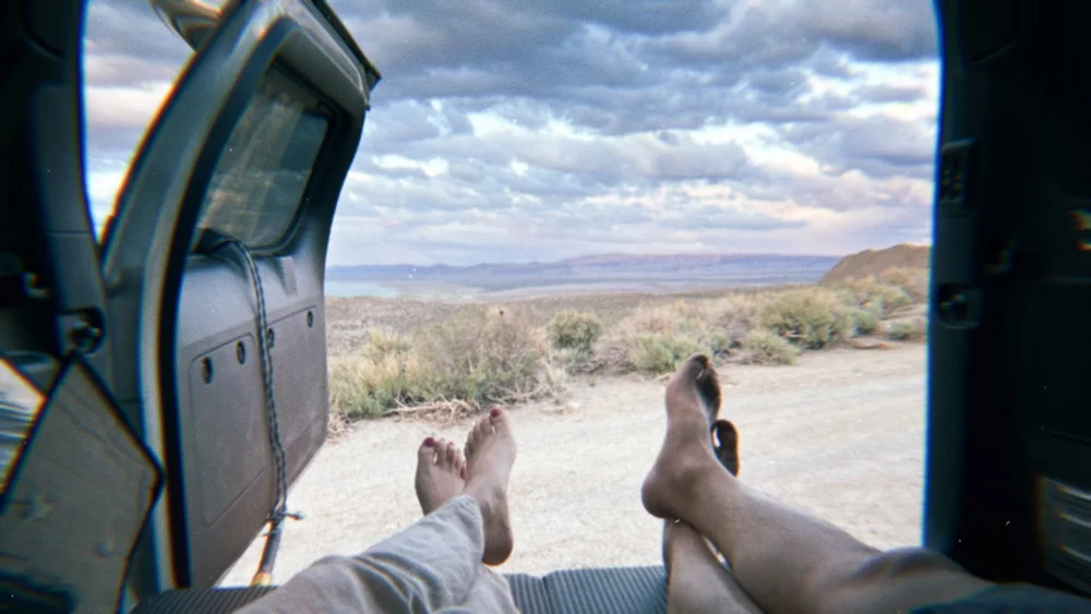 Mono Lake, California, view out the trunk gx460