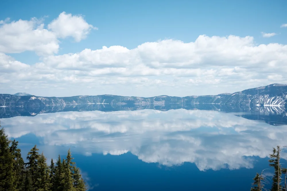 Crater Lake, Oregon, panoramic northern view from rim drive