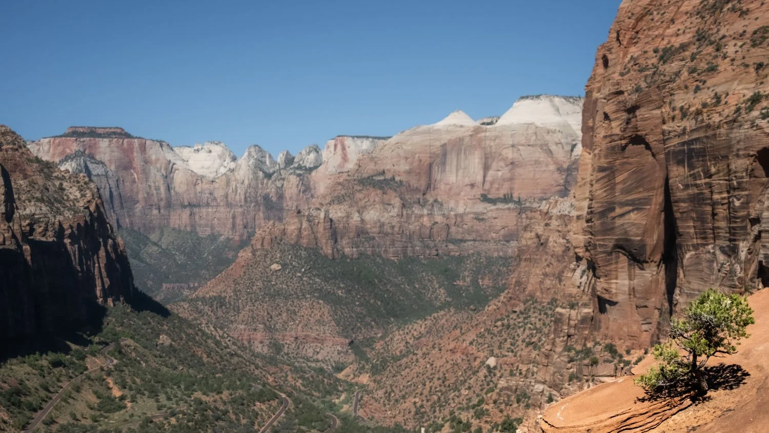 The West Temple, the Sundial, the Witch Head Altar of Sacrifice from Pine Creek Canyon Overlook