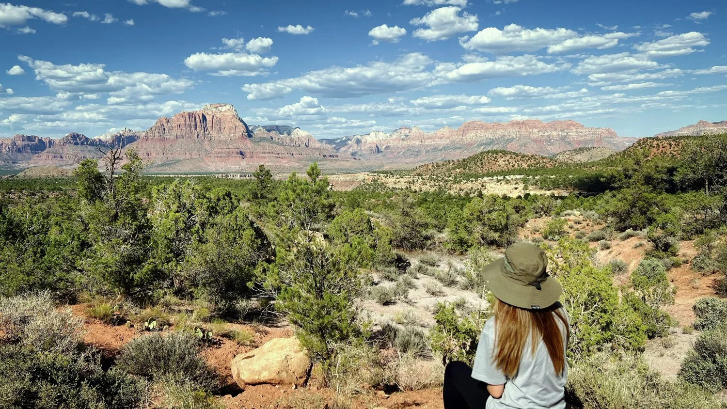Enjoying the view from Smithsonian Butte