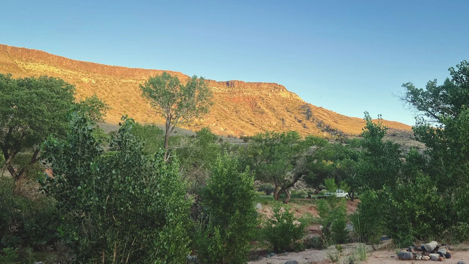 Sunset at dispersed camp site near Zion Canyon