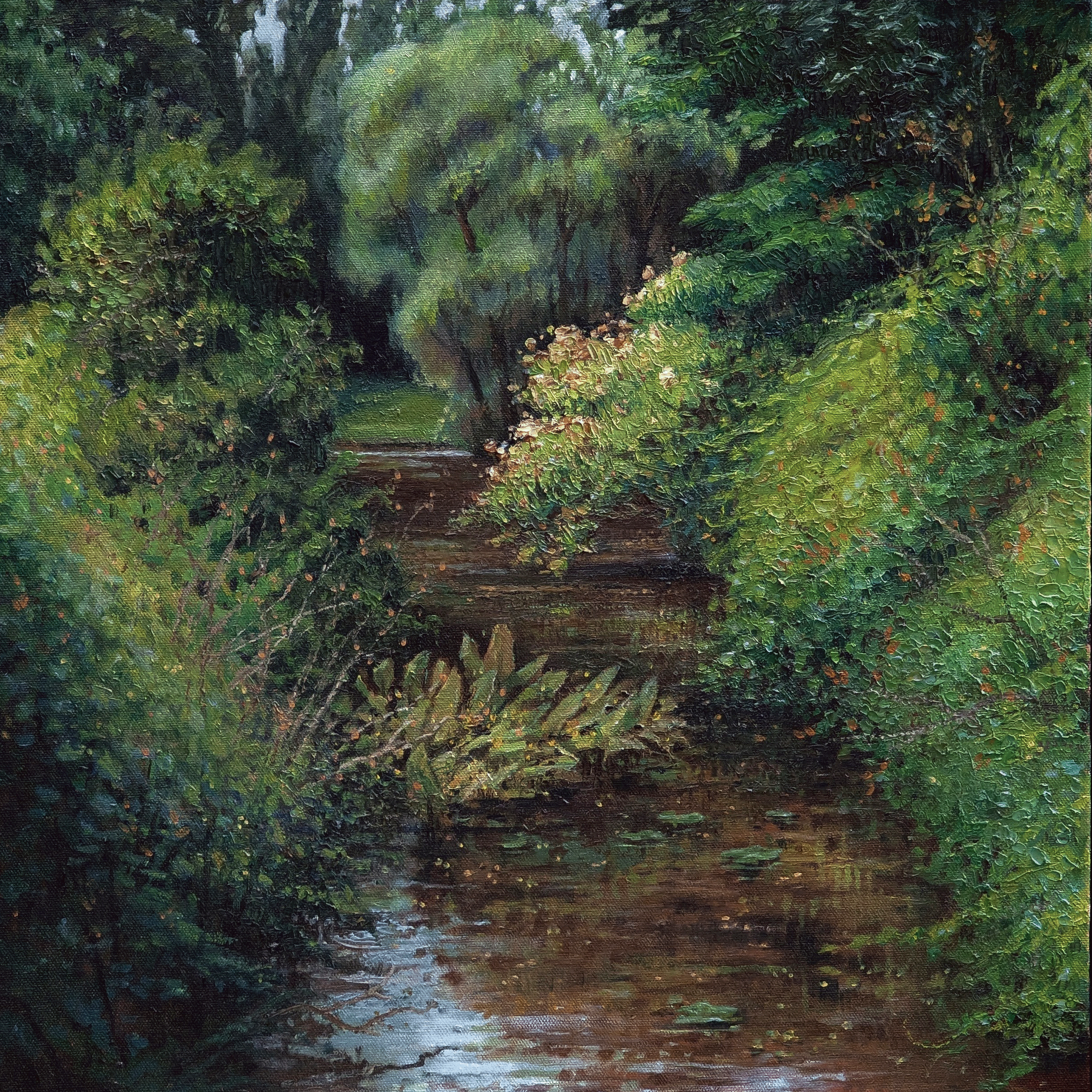 Melting in the Sun. Maryland, USA. Summer 2024. 20"x20" Oil on stretched canvas.