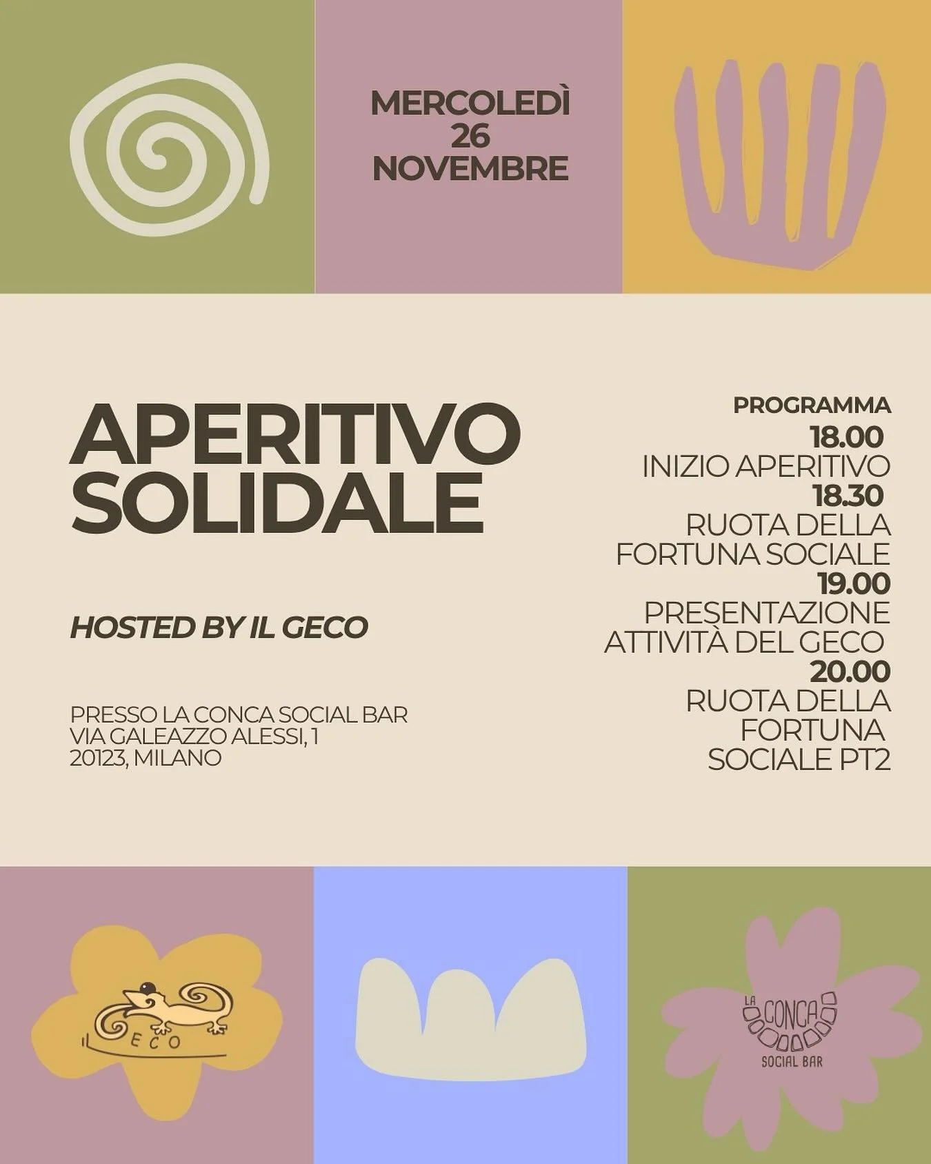 Carissimi, anche quest&rsquo;anno siamo felici di invitarvi ad un aperitivo solidale, per condividere, in allegria, i nuovi progetti attuati grazie al supporto di tutti coloro che da anni credono in noi. 
Sar&agrave; un&rsquo;occasione per ritrovarci