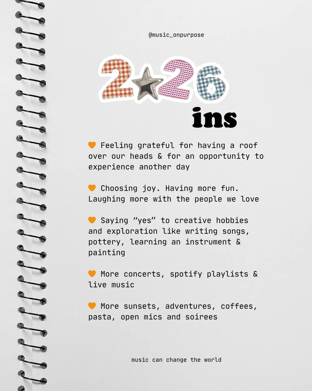 This is the energy that we&rsquo;re taking into this year, and we want nothing less! 

We&rsquo;re fully convinced that gratitude and creativity changes our brain chemistry and we can&rsquo;t wait for what this year holds for our community 🧡

#2026i
