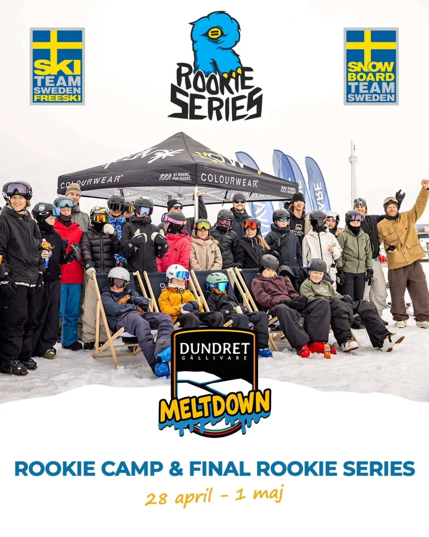 F&ouml;rsta &aring;kdagen av Rookie Camp idag! 😃

Vi forts&auml;tter med s&auml;songens sista kv&auml;lls&ouml;ppet idag 17.00-20.00 ✨️❄️✨️

Torsdag-S&ouml;ndag 10.00-16.00 ⛷️🌞🏂

OBS! T&auml;vlingsdel av stora parken endast &ouml;ppen f&ouml;r Roo