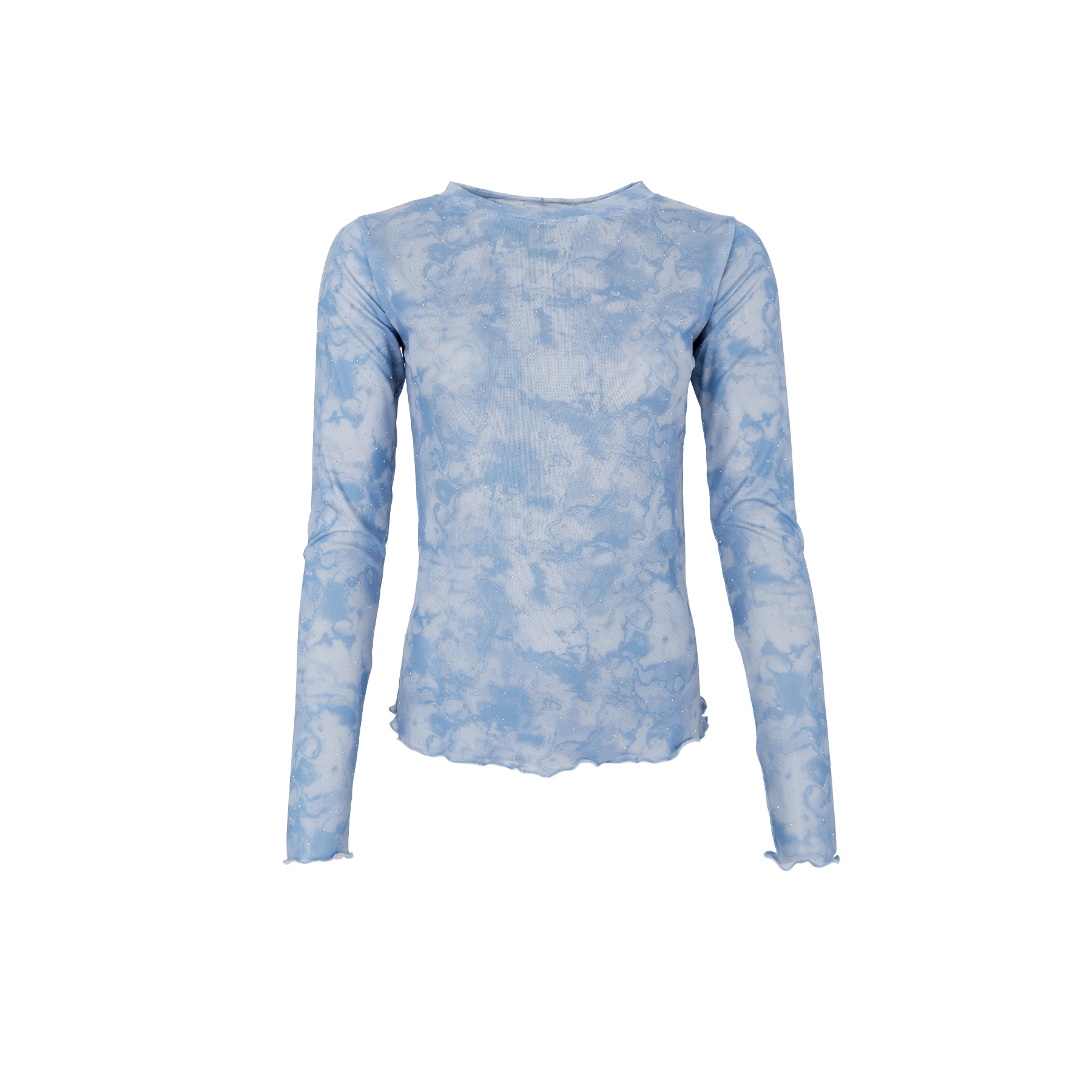 BCANNIE shimmer mesh blouse Blue.png