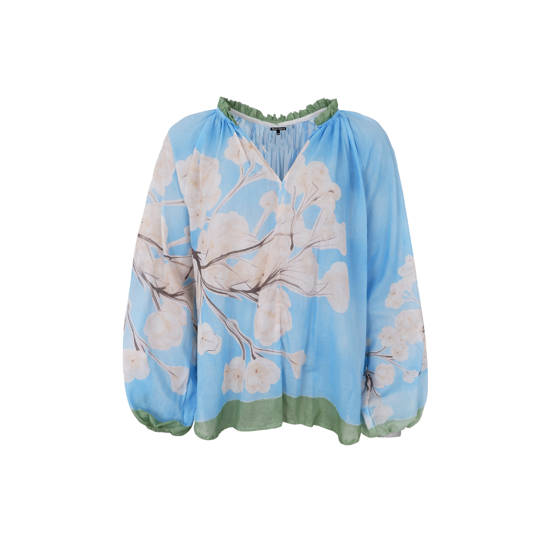 Black Colour Camelia Light Blue Blouse