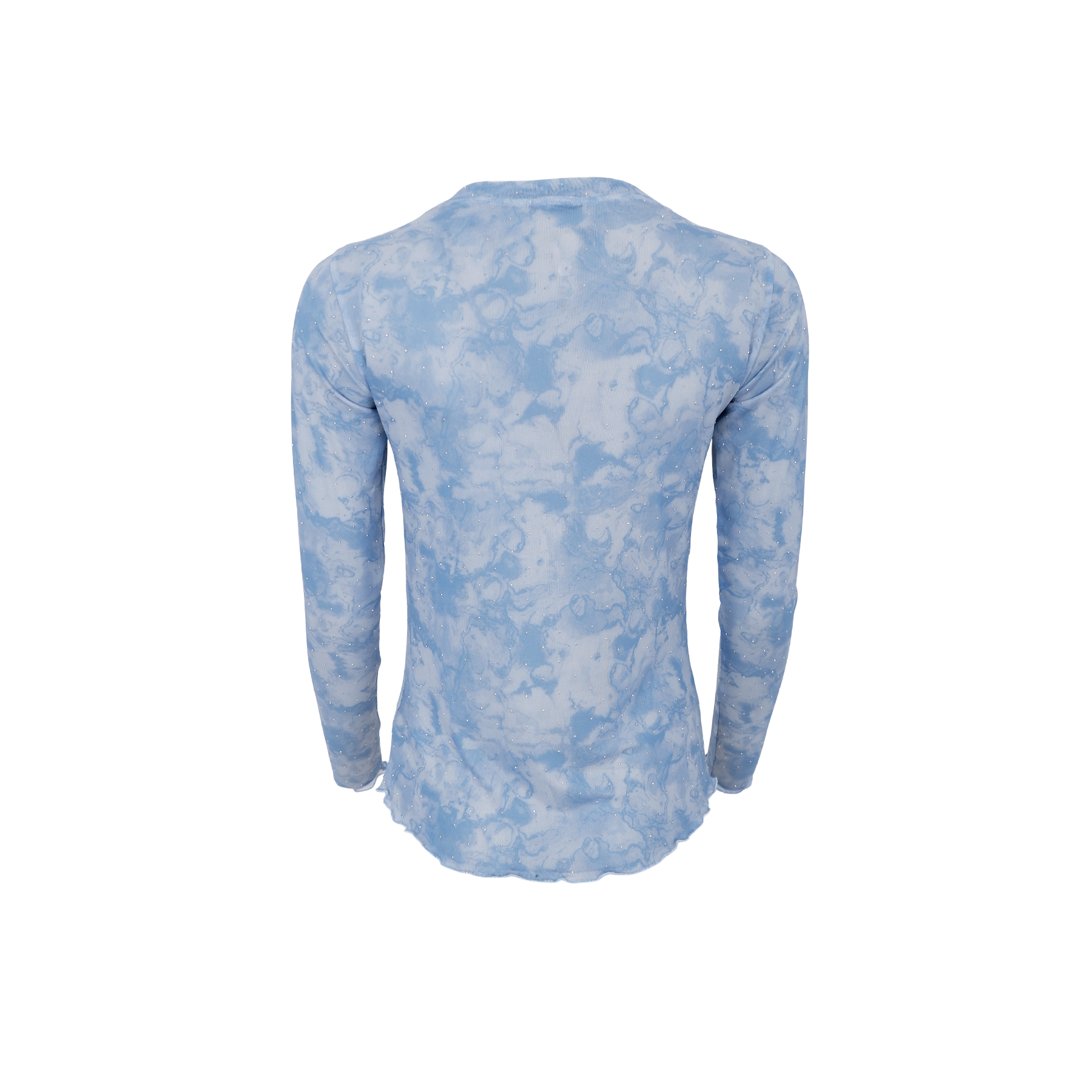 Black Colour Annie Glitter Mesh Top Blue