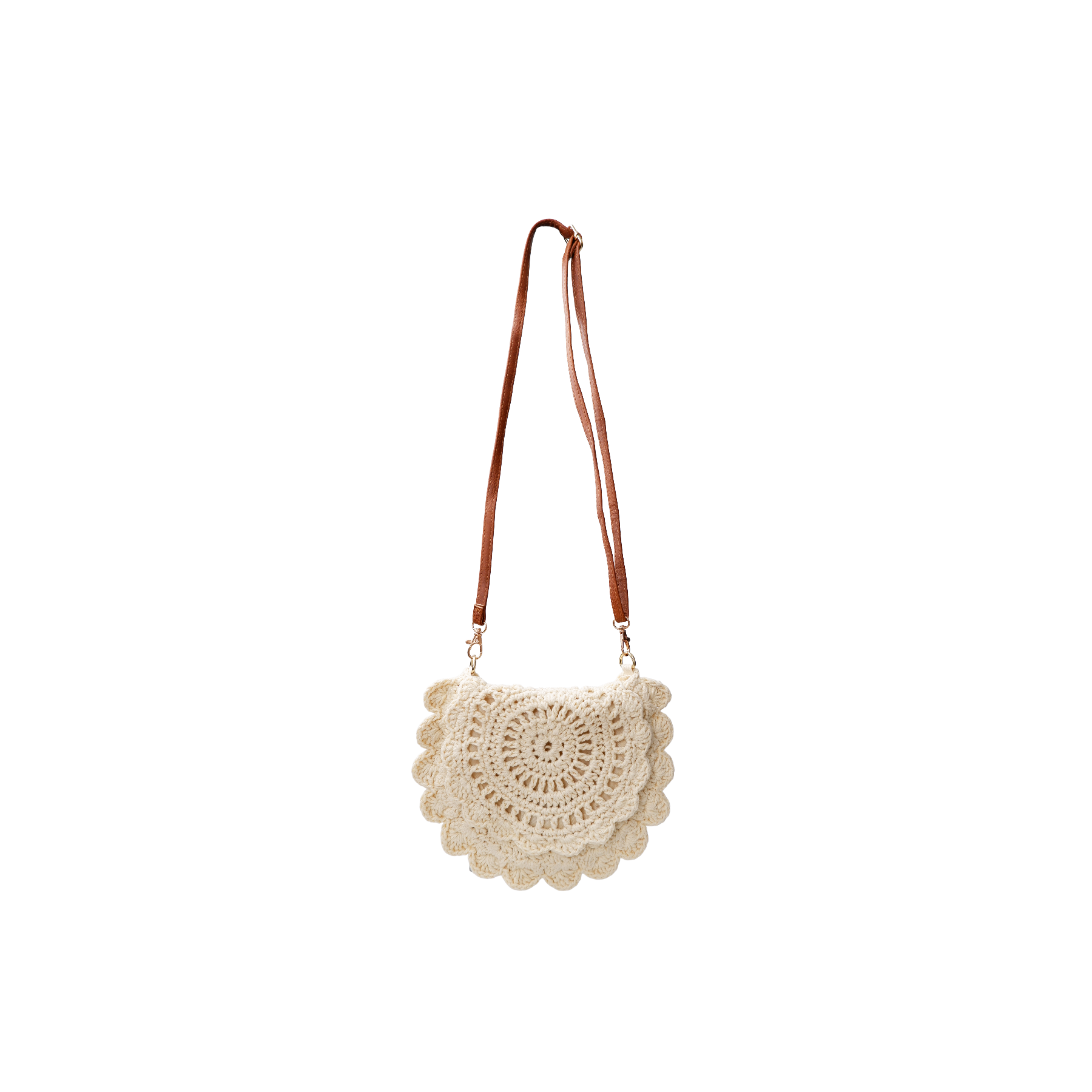 Black Colour Cream Crochet Bag