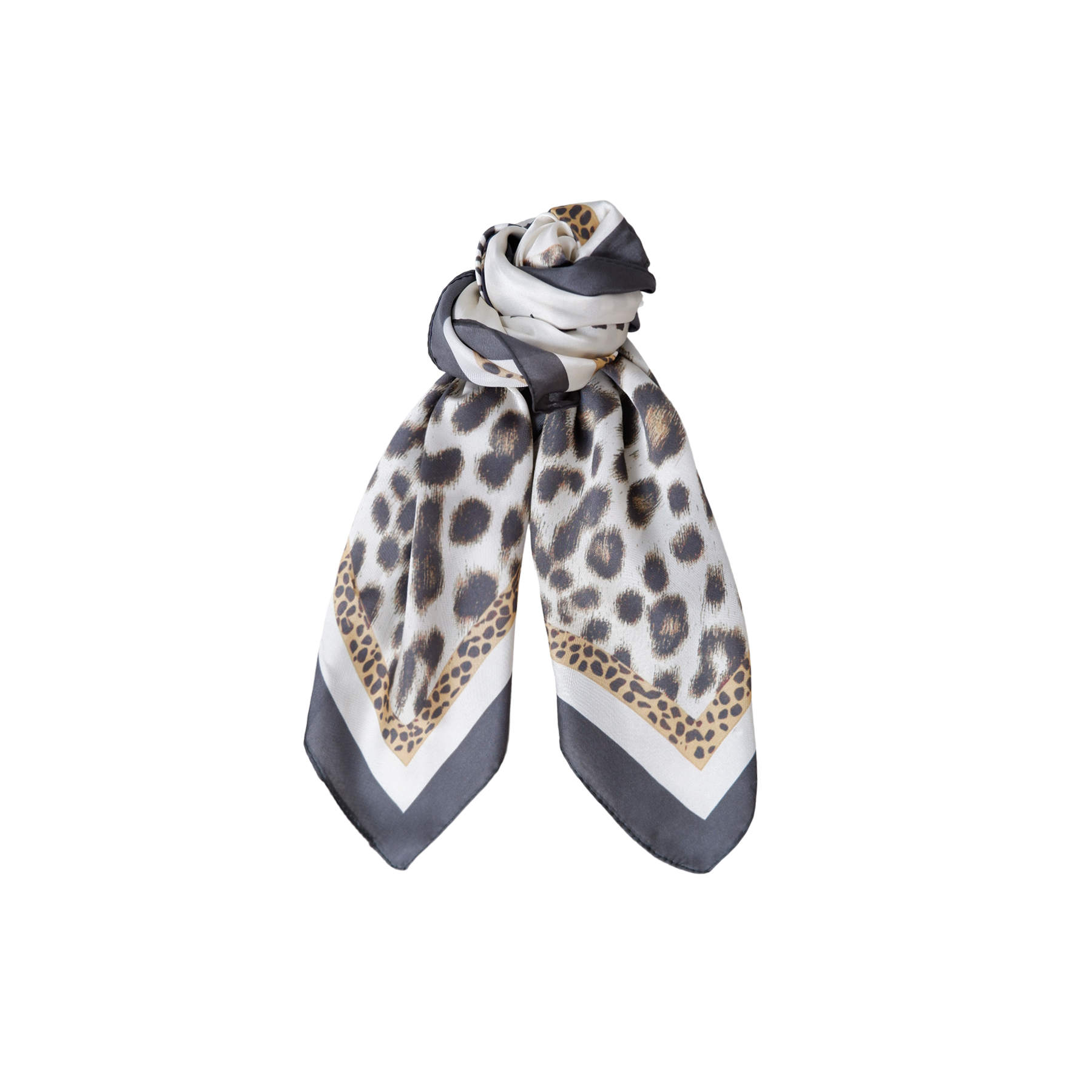 Black Colour Elena Satin Scarf Black