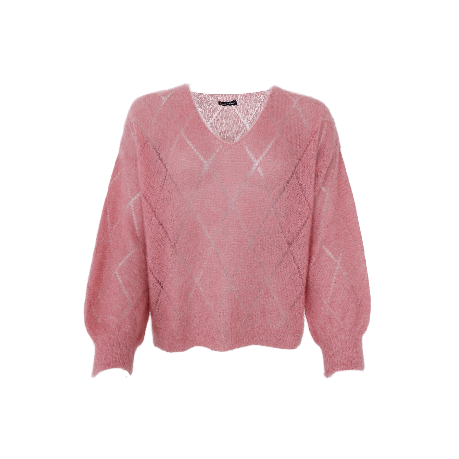 Black Colour Bjoerk Warm Rose Argyll Jumper