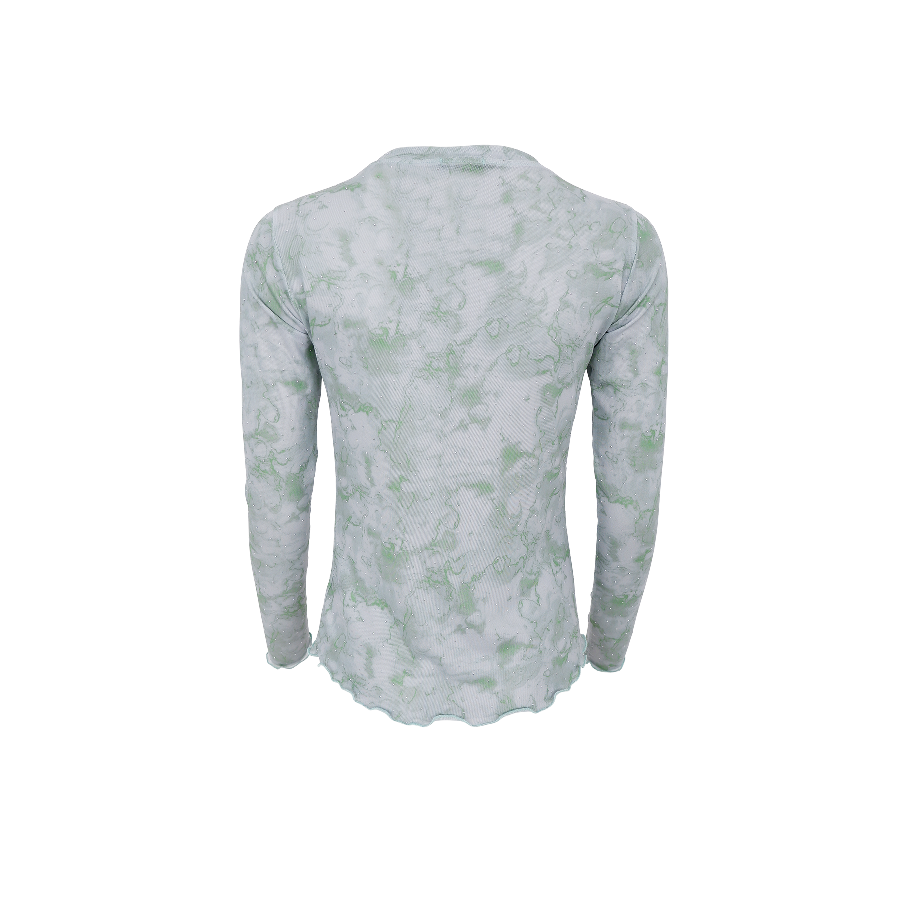 BCANNIE shimmer mesh blouse Green 3.png