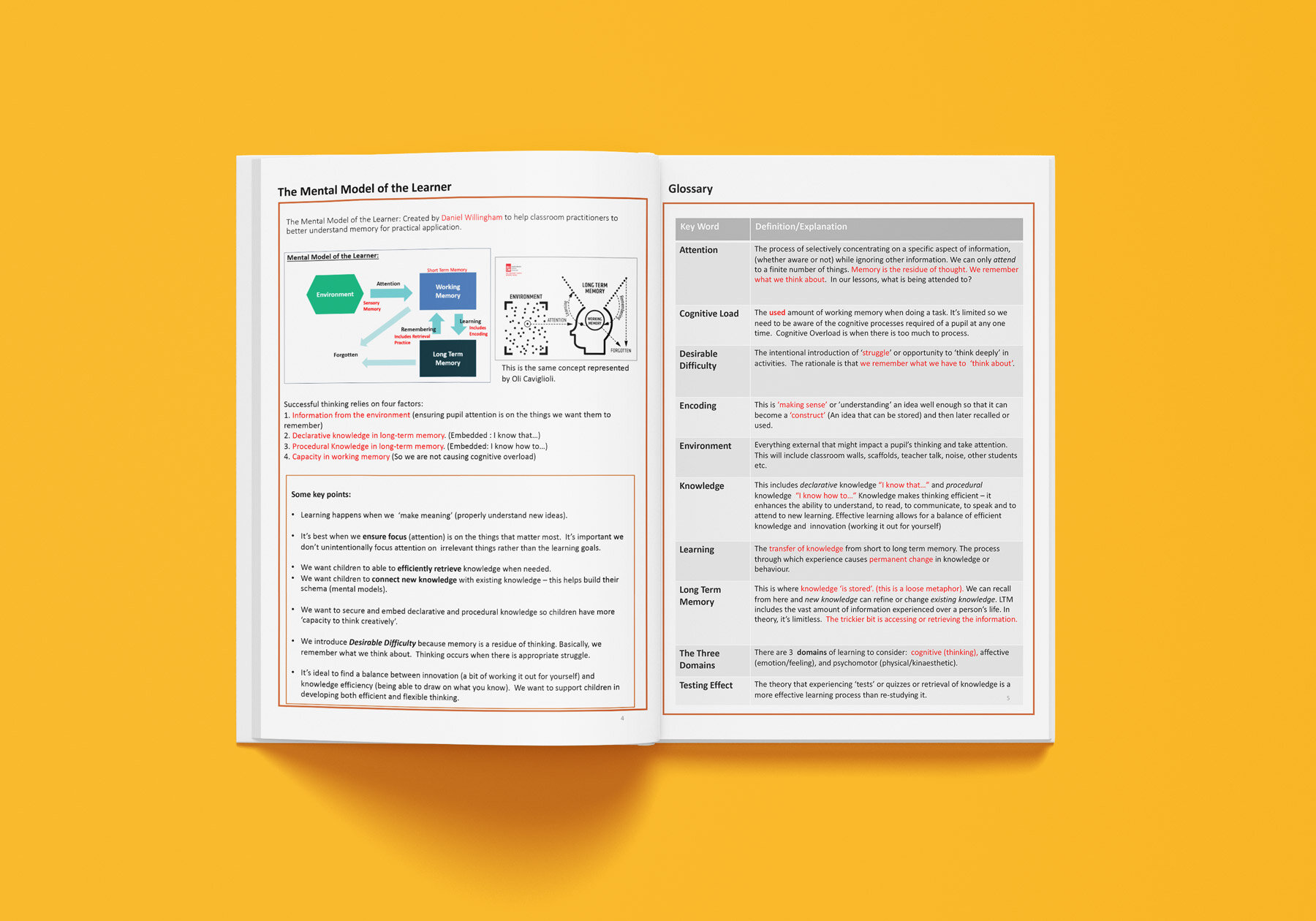 Overview of Cognitive Science - Transform Applied Teaching & Learning workbook example page