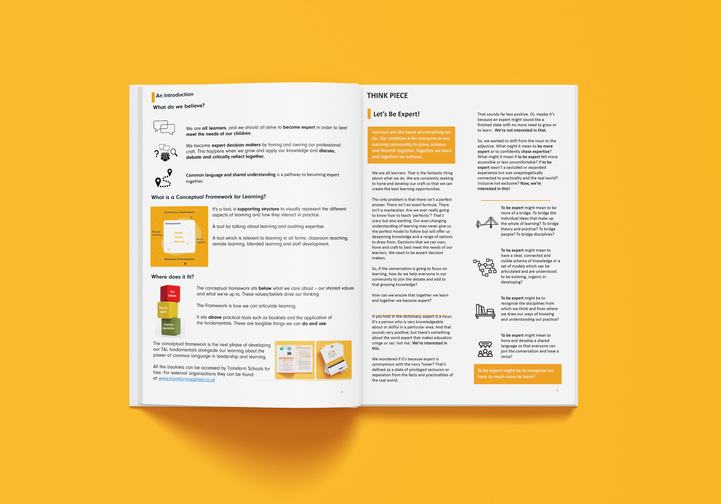 Conceptual Framework for Learning Booklet - Transform Applied Teaching & Learning workbook introduction