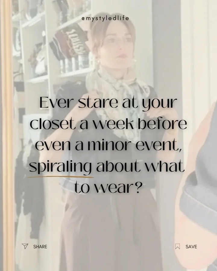 WHY ARE YOU MORE STRESSED ABOUT THE OUTFIT THAN THE ACTUAL EVENT? ⬇️

I see this all the time: The STRESS around planning the outfit.&nbsp;&nbsp;

Somewhere along the way, getting dressed stopped being self-expression and started being panic-inducing