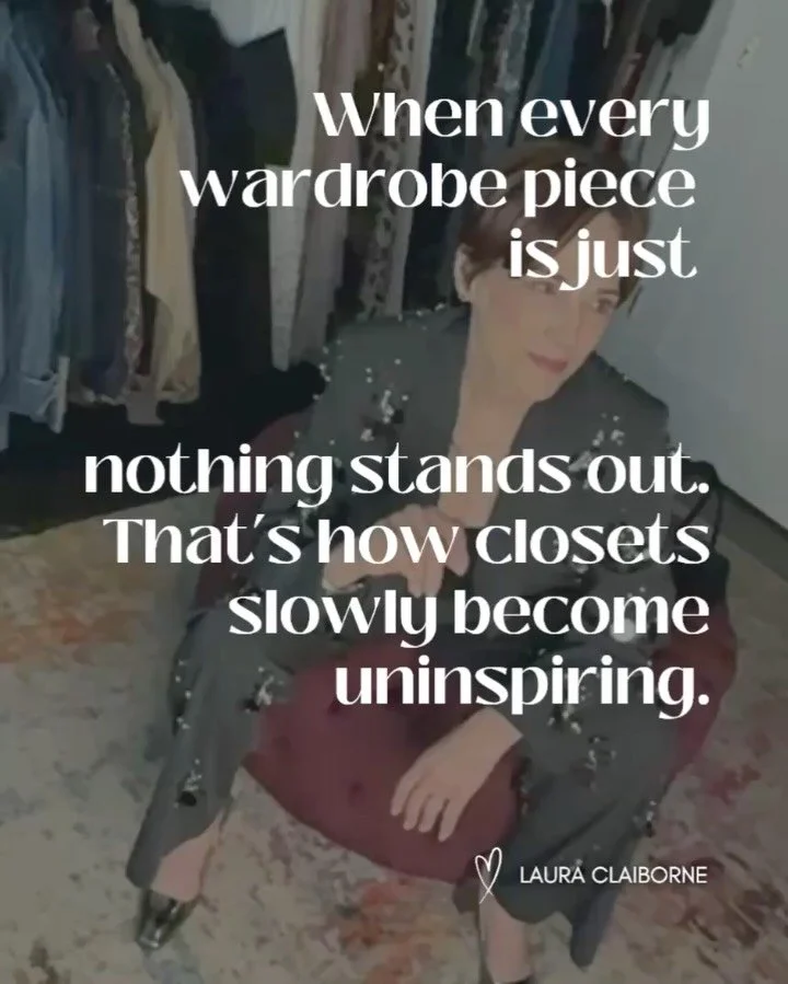 THIS IS HOW CLOSETS BECOME UNINSPIRING ⬇️

It doesn&rsquo;t happen all at once.

You start keeping things because they&rsquo;re FINE.&nbsp;

They fit. They work. They&rsquo;re &ldquo;good enough.&rdquo;

But over time, your closet fills up with just 
