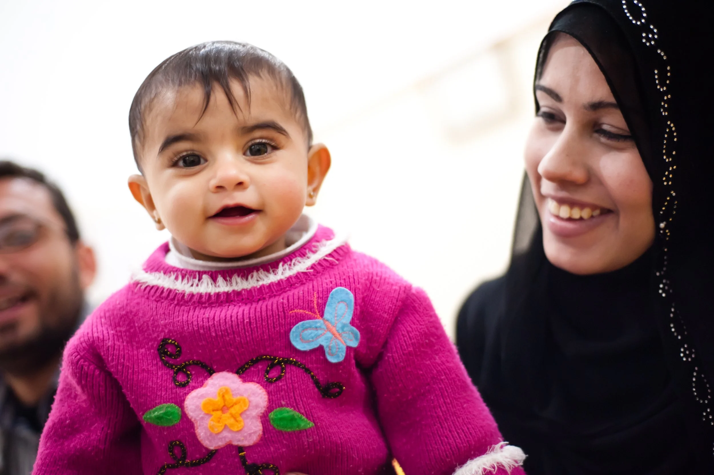 Baby visiting the NECC Baby Clinic